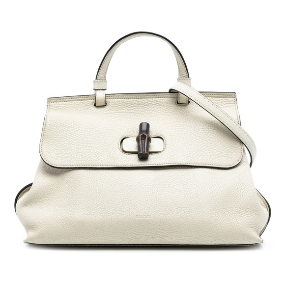 Gucci Handbags - Pre-Loved Gucci Medium Leather Bamboo Daily Satchel